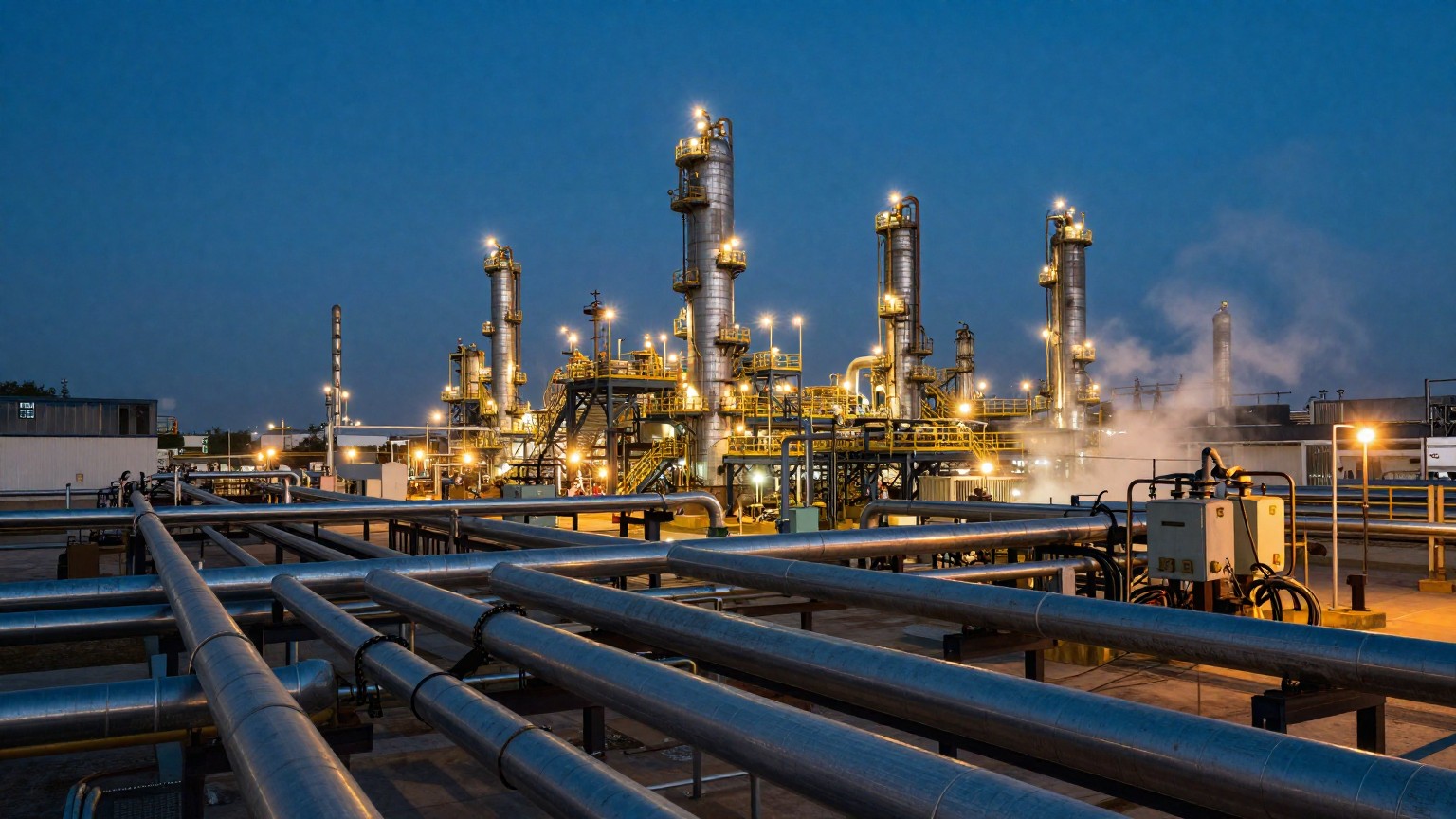 Electric heat tracing on a petrochemical pipeline rack